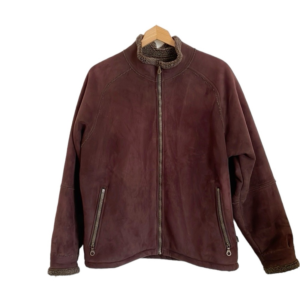 KUHL Womens Brown Microshearling Faux Suede Front Zip Outdoor Jacket size M